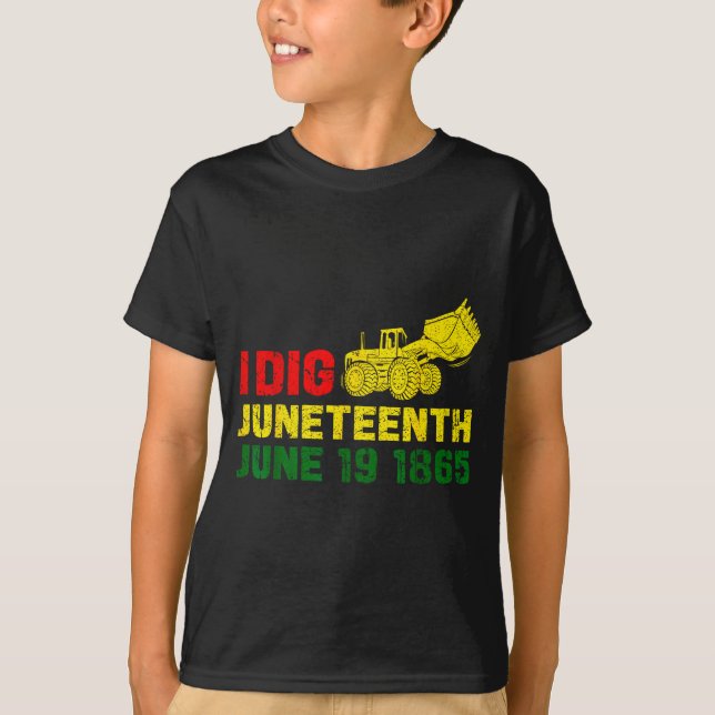 Gräv juneteenth knutar traktor 19:e 1865 t shirt (Framsida)