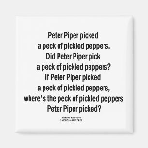 Gravade peppar för Peter pipblåsare hack Magnet