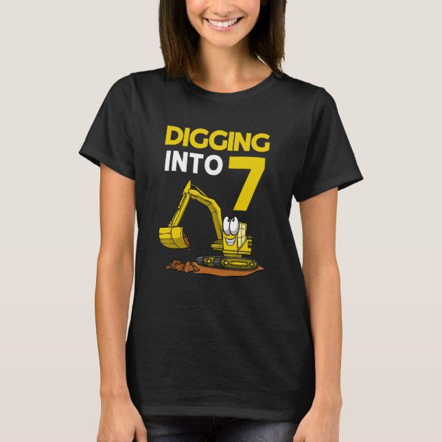 Grävande i 7-dagarsbrytare t shirt (Framsida)
