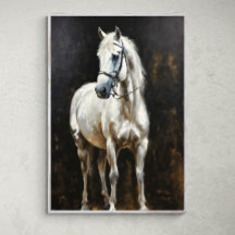 Gravande strålning: Elegant White Horse