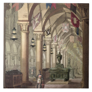 Gravar av riddarna Templar, c.1820-39 (aquatinten) Kakelplatta