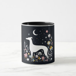 Gravära Greyhound-Blommar Mugg