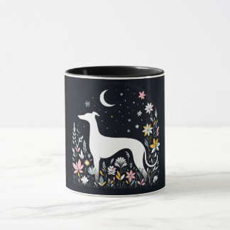 Gravära Greyhound-Blommar Mugg