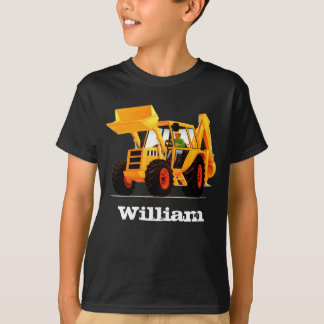 Grävare för gult för barnanpassningsbarnamn t-shirt