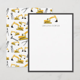 Grävare Konstruktion Lastbilar Verktyg Barn Anteckningskort