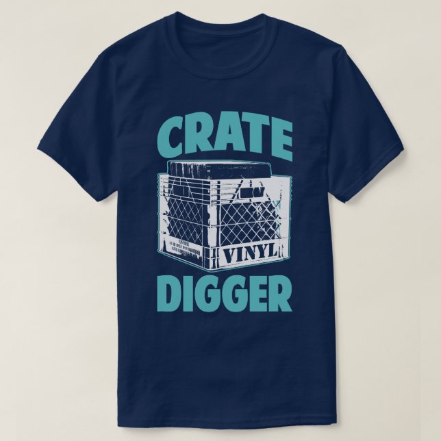 Grävaren DJ för lådan för vinylknarkareknarkaren Tee Shirt (Design framsida)