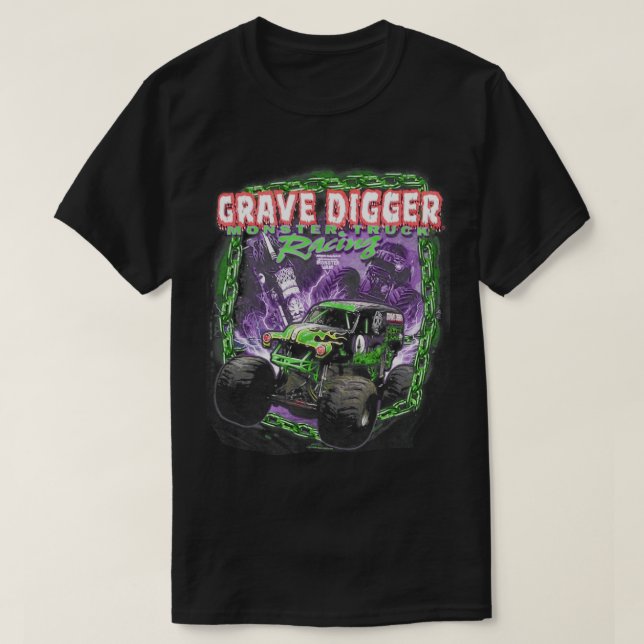 Grave Digger Monster Lastbil Tävla 2 T Shirt (Design framsida)
