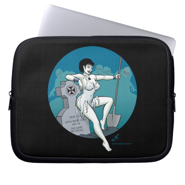 Grave Digger Pinup Girl Laptop Sleeve (Framsidan)
