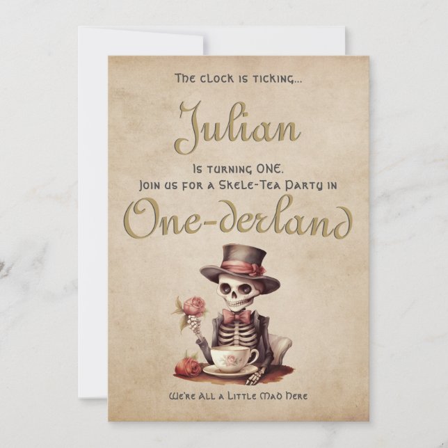 Grave Mistake Gothic Skeleton Halloween Baby Bday Inbjudningar (Framsida)