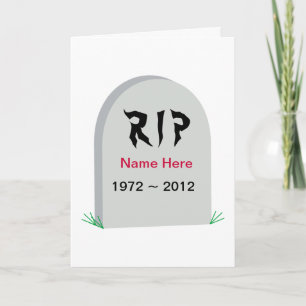 Grave RIP över Backe-födelsedagskortet Kort