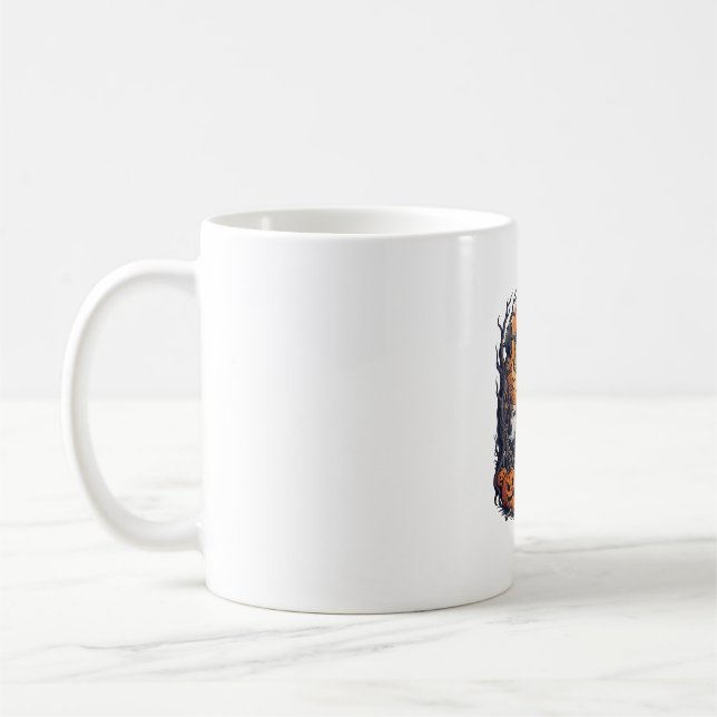 Grave Yard Gains Skelett Lyfter Skivstång Hallowee Kaffemugg (Vänster)