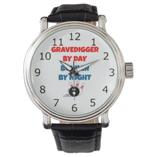 Gravedigger per dag Bowlareare per natt Armbandsur