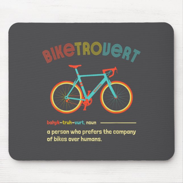 Gravel Bike Biketrovert Funny Cycling Quote Introv Musmatta (Framsidan)