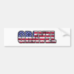 Gravel Cycling American Flagga Bildekal