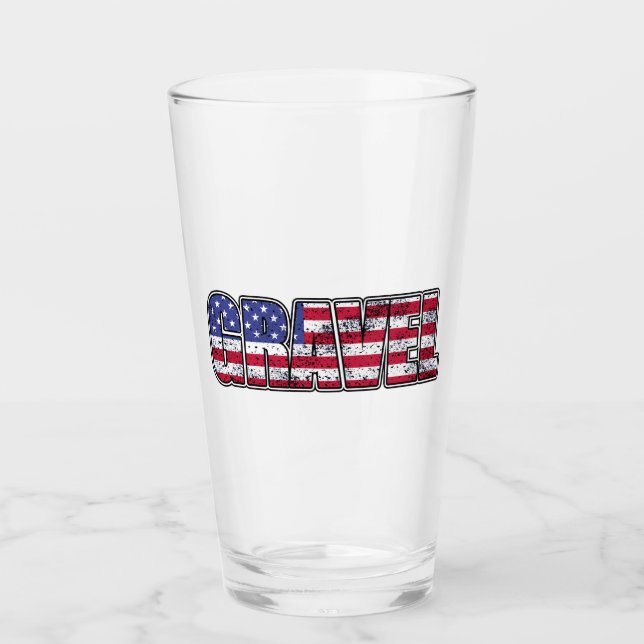 Gravel Cycling American Flagga Glaskopp (Framsida)