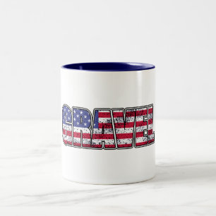 Gravel Cycling American Flagga Två-Tonad Mugg