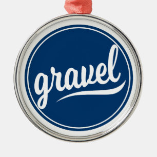 Gravel Cycling Blue Logotyp Julgransprydnad Metall