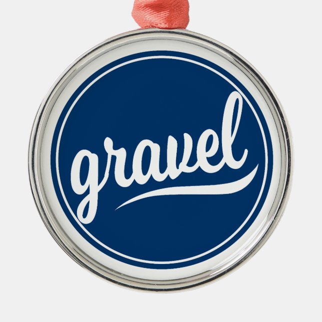 Gravel Cycling Blue Logotyp Julgransprydnad Metall (Framsidan)
