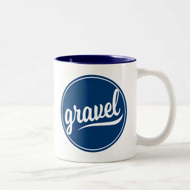Gravel Cycling Blue Logotyp Två-Tonad Mugg (Höger)