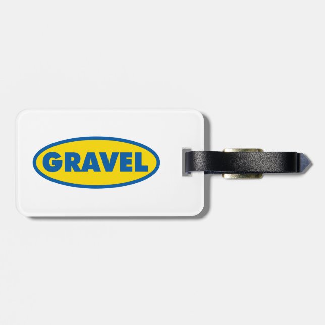 Gravel Cycling Gult Logotyp Bagagebricka (Baksida Vågrät)