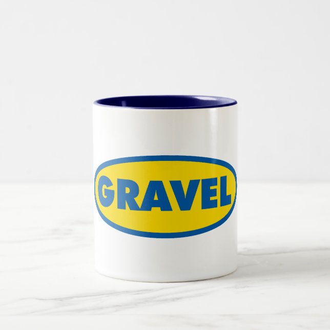 Gravel Cycling Gult Logotyp Två-Tonad Mugg (Center)