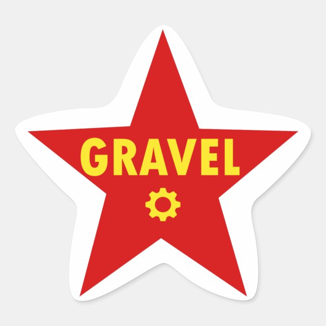 Gravel Cycling Star Stjärnformat Klistermärke (Framsida)