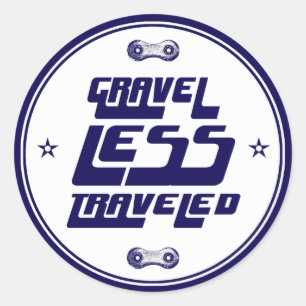 Gravel Less Traveled Runt Klistermärke