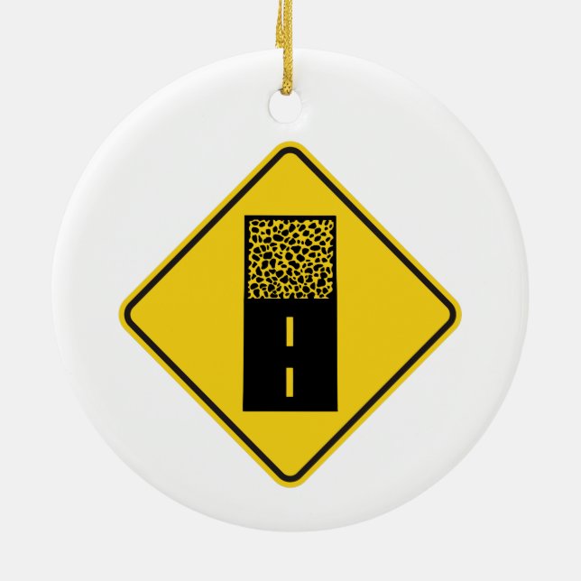 Gravel Road-skylt Julgransprydnad Keramik (Baksidan)