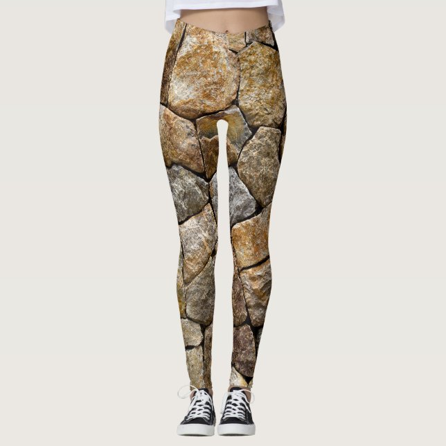 Gravel Stone Wall: Dekorativ design Leggings (Framsida)