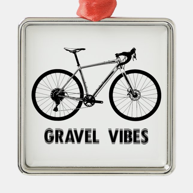 Gravel Vibes Cycling Julgransprydnad Metall (Framsidan)
