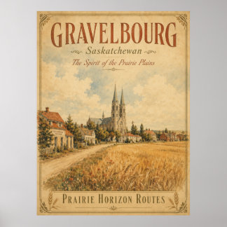 Gravelbourg Saskatchewan Vintage Resemål Poster