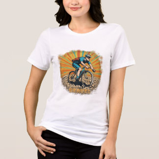 Gravelcyklist med solstrålar t shirt