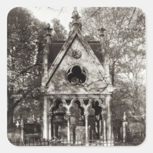 Graven av Abelard och Heloise som byggas i 1817 Fyrkantigt Klistermärke