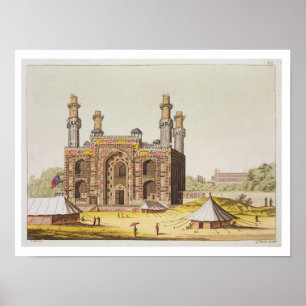 Graven av den Mughal kejsaren Akbar, från 'Le Cos Poster