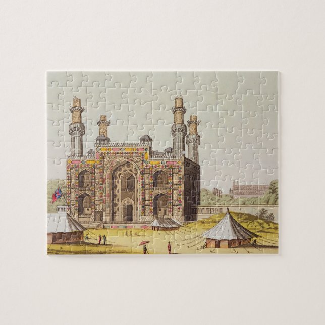 Graven av den Mughal kejsaren Akbar, från 'Le Cos Pussel (Horisontell)