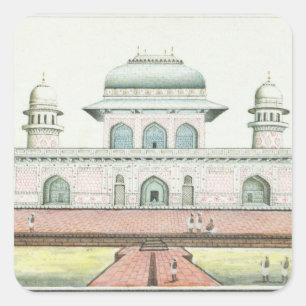 Graven av Itimad-Ud-Daula, nära Agra, c.1830s (w Fyrkantigt Klistermärke
