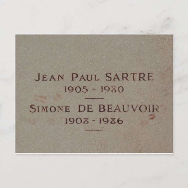 Graven för Simone de Beauvoir och Jean-Paul Sartre Vykort (Framsida)