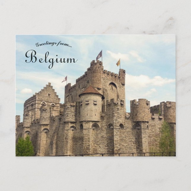 Gravensteen slottet i Gent Belgien Vykort (Framsida)