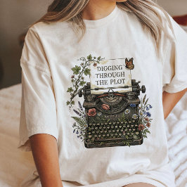 Gräver Genom Författarens Typmaskin Floral Konst T Shirt