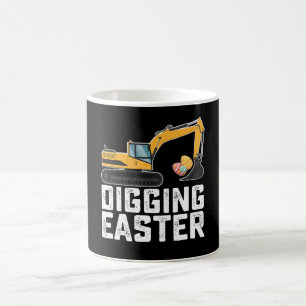 Gräver påskgrävmaskin Äggjakt Roligt Kaffemugg
