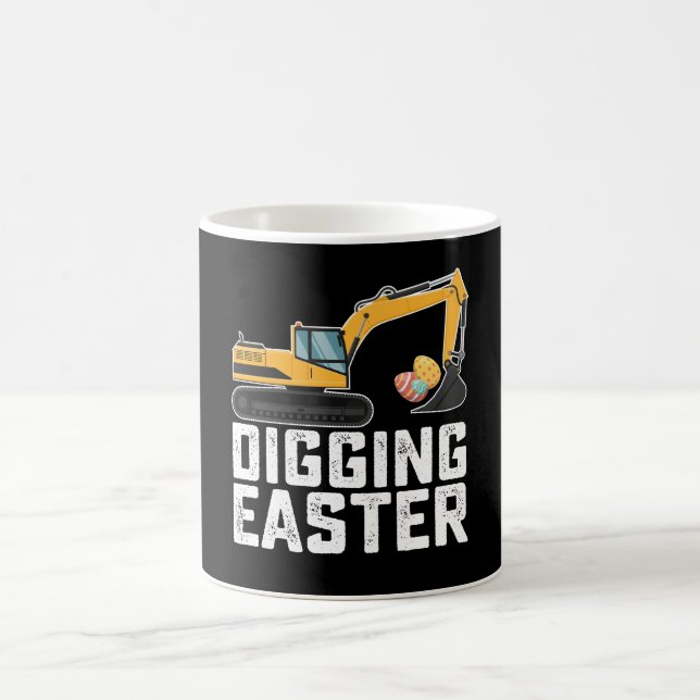 Gräver påskgrävmaskin Äggjakt Roligt Kaffemugg (Center)