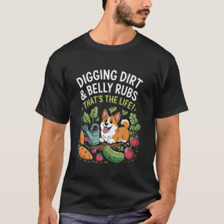 Gräver Smuts & Bukmassage Rolig Corgi Trädgårdsskö T Shirt