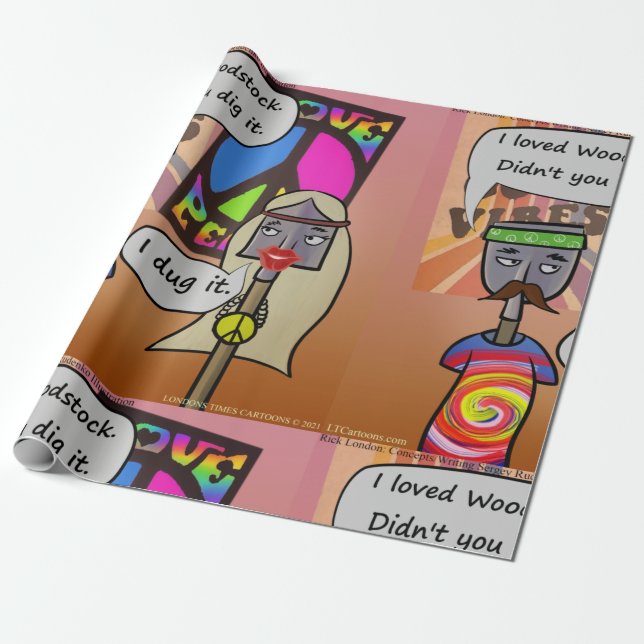 Gräver Woodstock Rick London Cartoon Presentpapper (Utrullad)