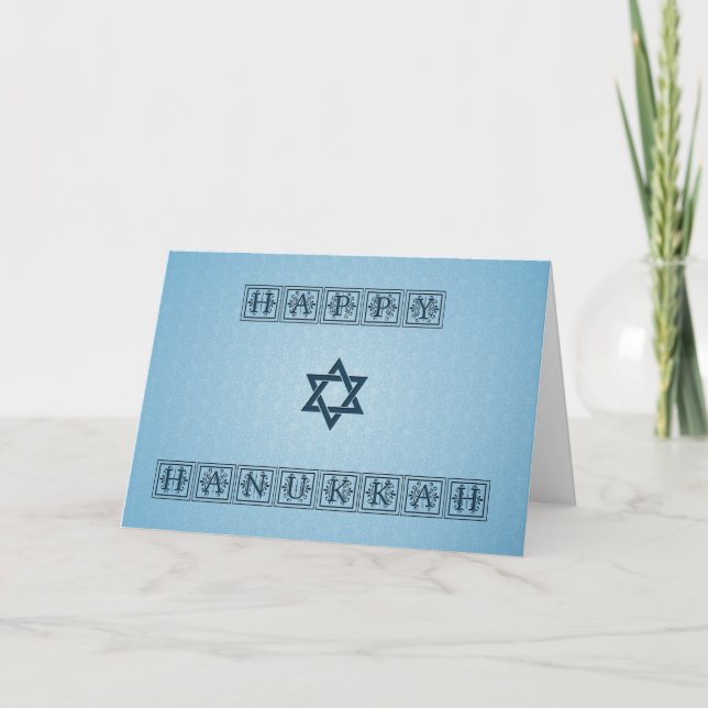 Graverad Deco Hanukkah Helgkort (Framsida)