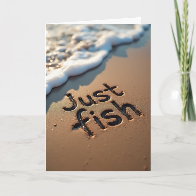 Graverad Fisk Fars dag-kort Kort (Framsida)