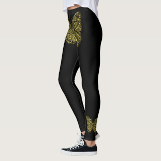 Graverad fjäril 2 Leggings