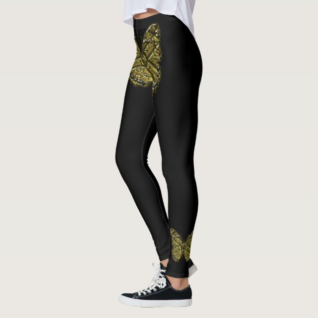 Graverad fjäril 2 Leggings (Vänster)