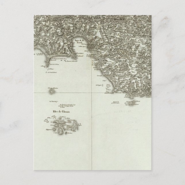 graverad karta av Frankrike 2 Vykort (Framsida)