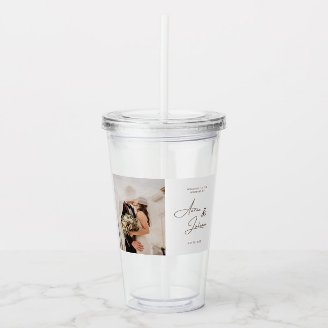 Graverade bröllopsdryckesglas take away mugg (Framsida)
