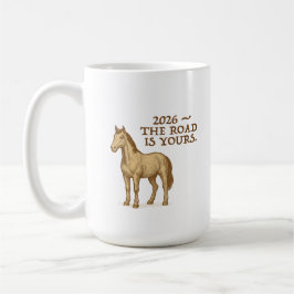 Graverat glas med häst och text kaffemugg